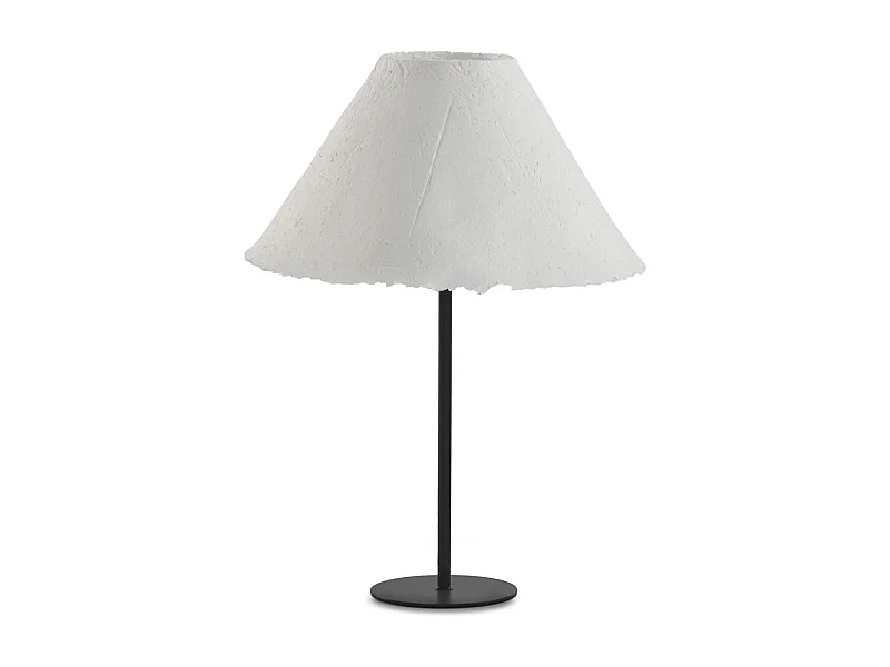 Metall-Tischlampe 30x30x41 weißer Pappmaché-Schirm