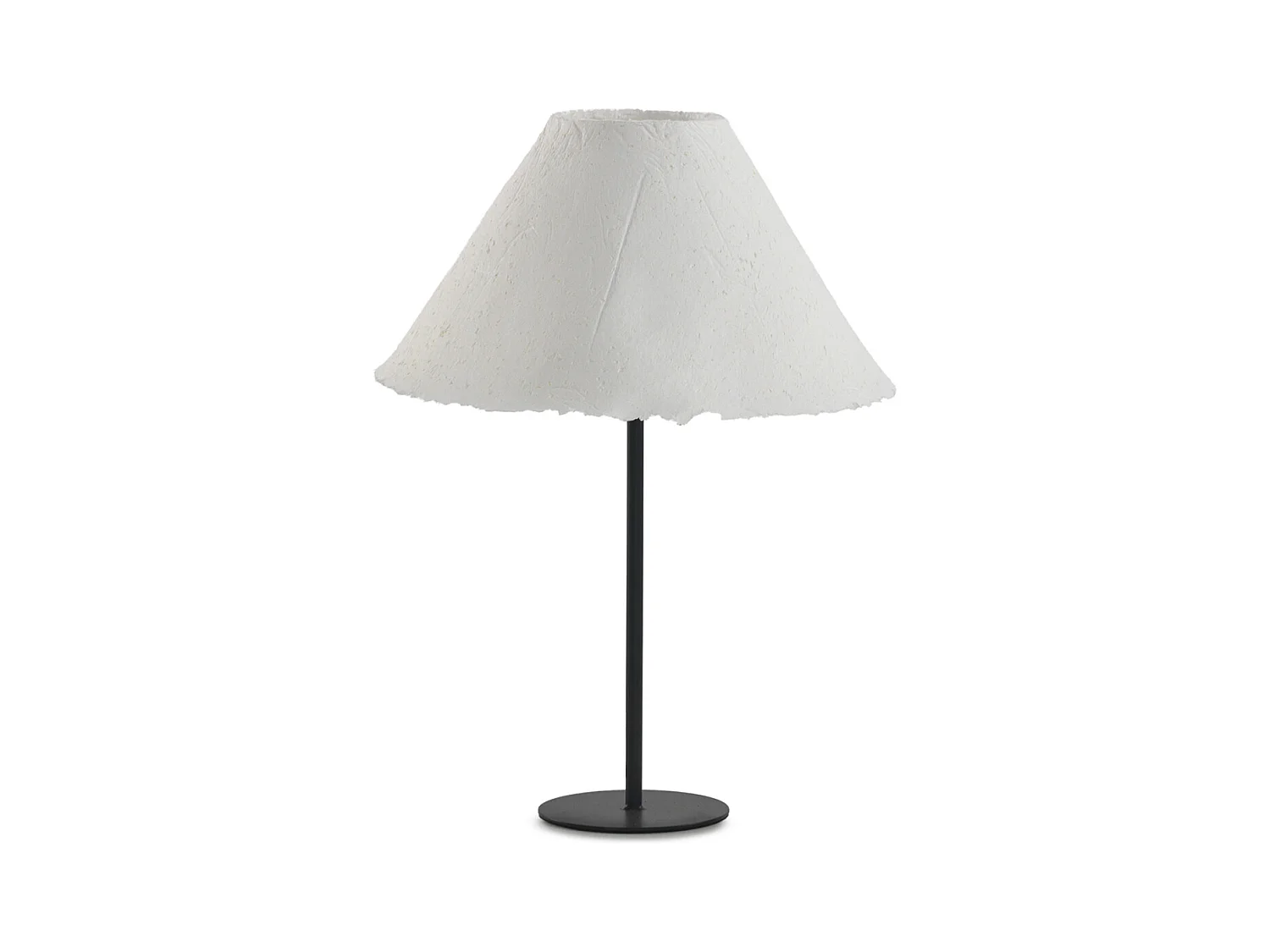 Lampe à poser en métal 30x30x41 abat-jour en papier mâché blanc