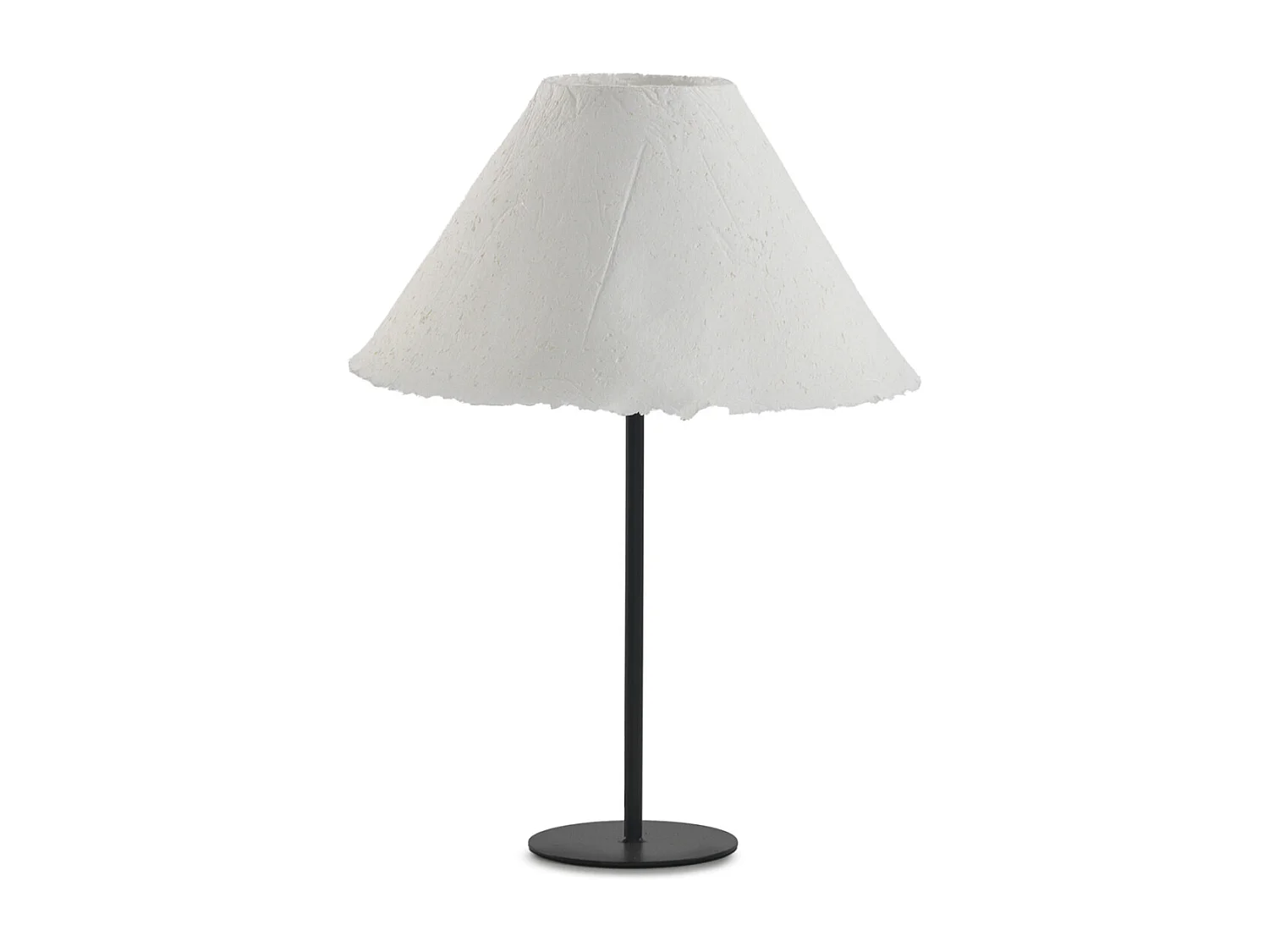 Candeeiro de mesa em metal 30x30x41 abajur em papel maché branco