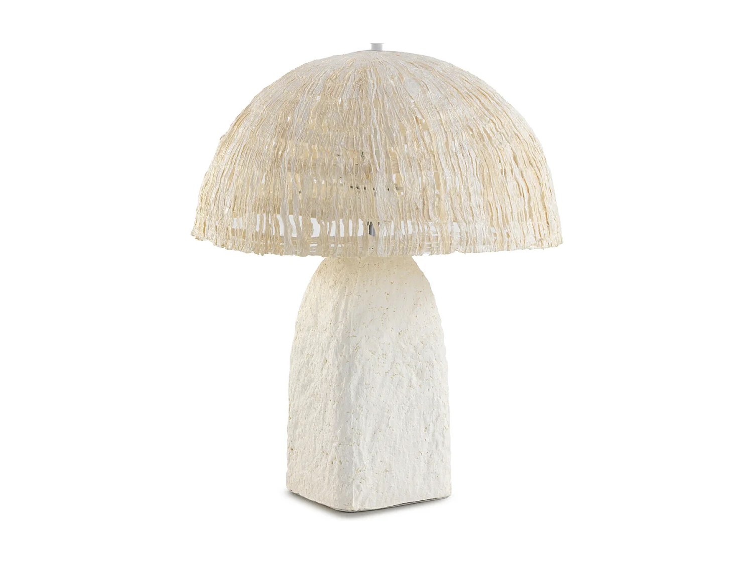 Candeeiro de mesa 40x40x40x50 com base e abajur em papel maché natural