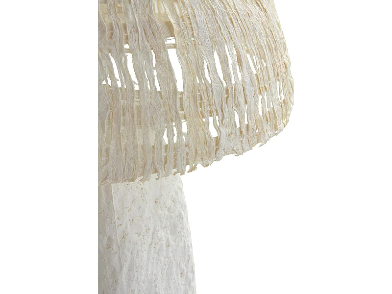 Lampe de table 40x40x50 avec socle et abat-jour en papier mâché naturel