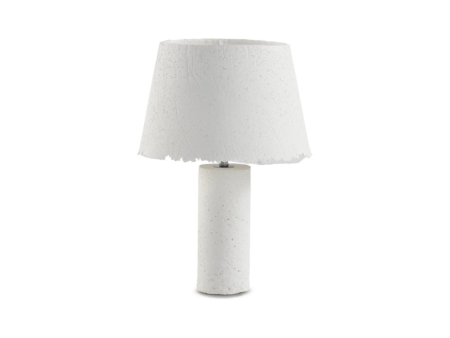 Lampe de table 35x35x47 avec base et abat-jour en papier mâché blanc