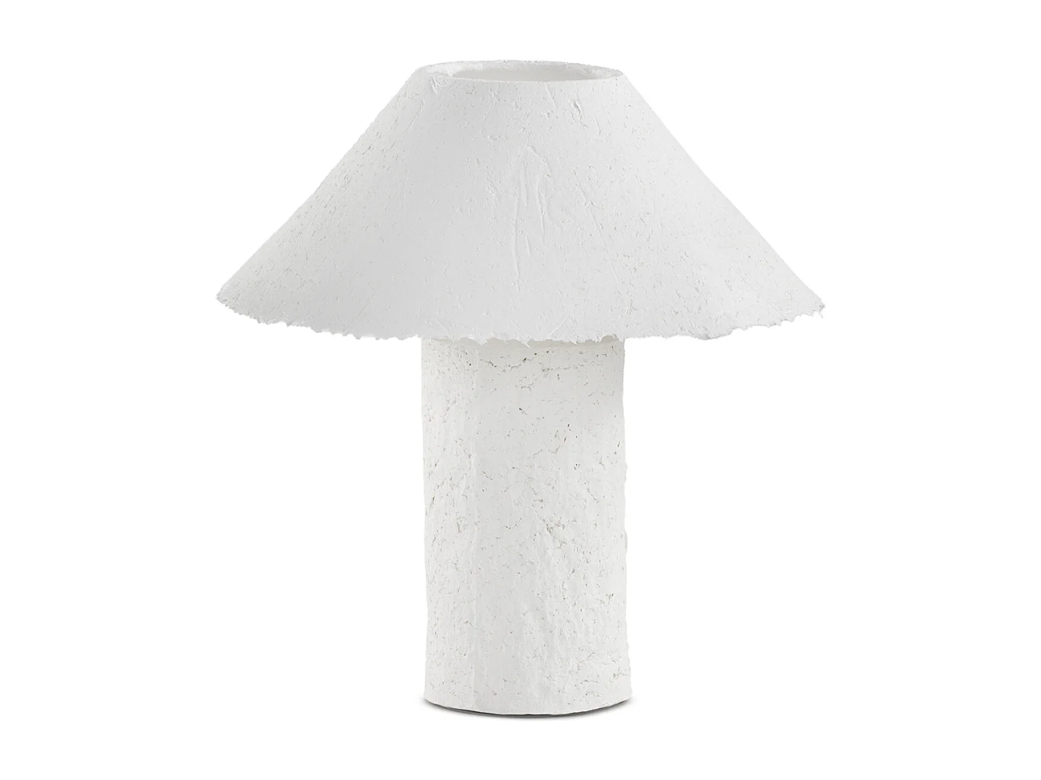 Lampe à poser 45x45x46 avec base et abat-jour en papier mâché blanc