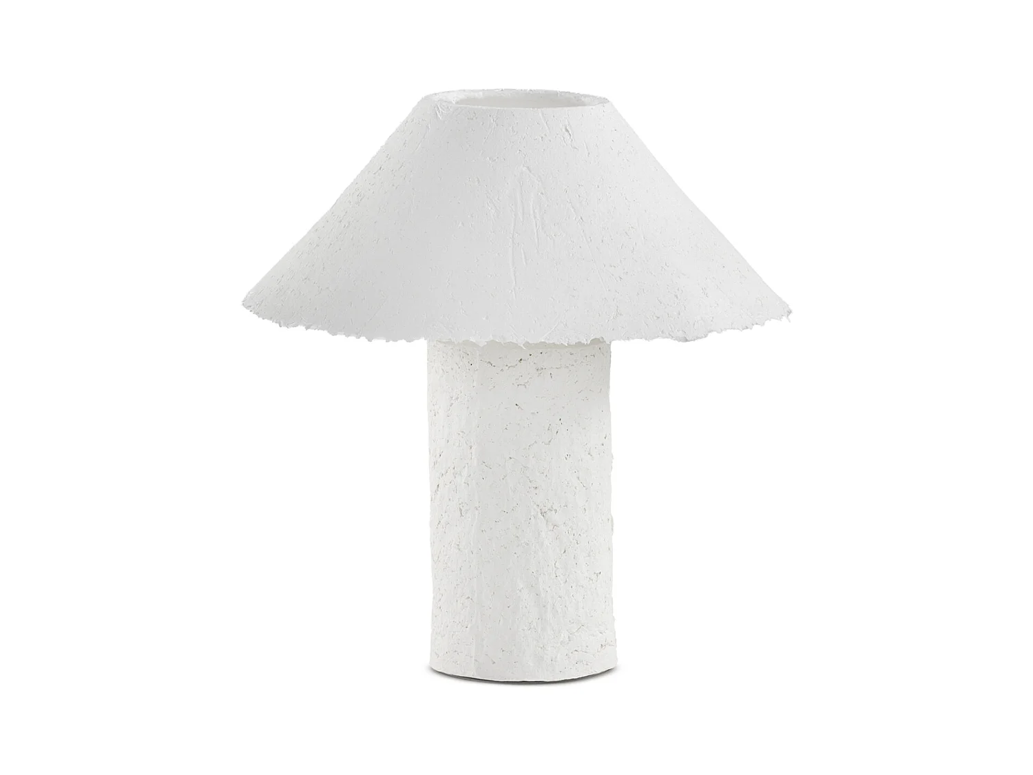 Lampe à poser 45x45x46 avec base et abat-jour en papier mâché blanc