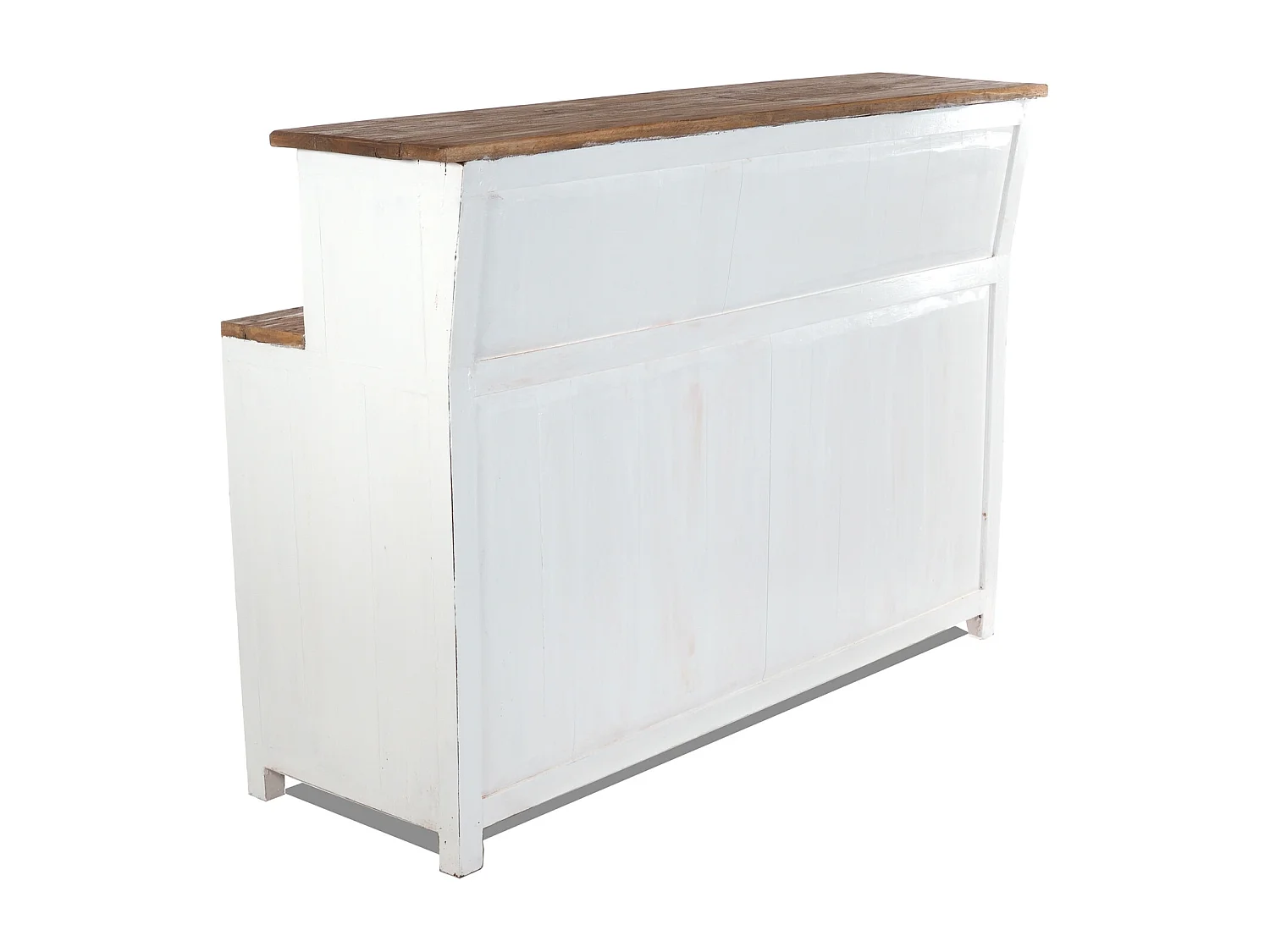 BARSCHRANK  PUREWOOD Recyclingholz massiv, Vintage-Look 06 weiß-landhaus