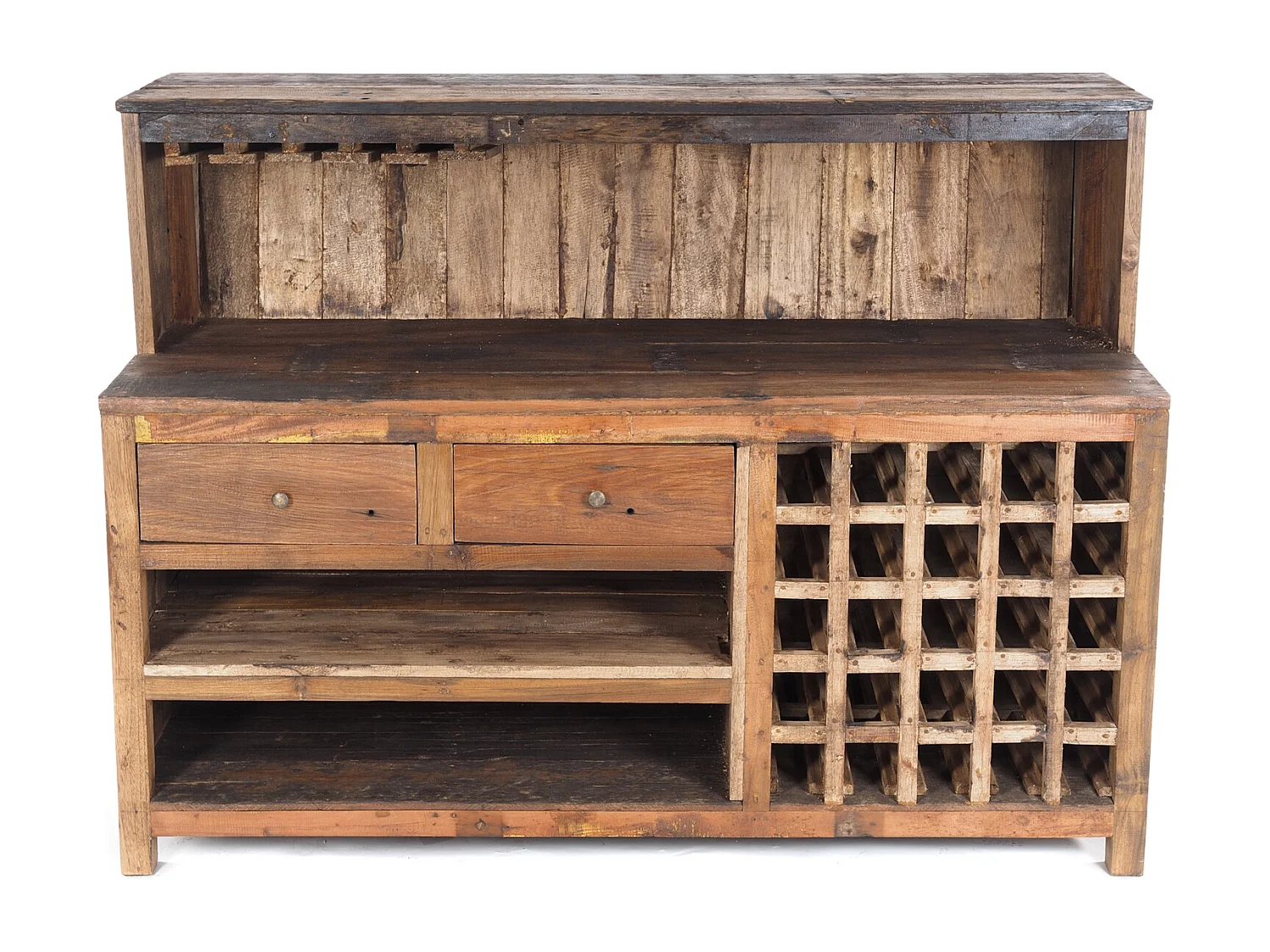 BARSCHRANK  PUREWOOD Recyclingholz massiv, Vintage-Look 01 natur-vintage