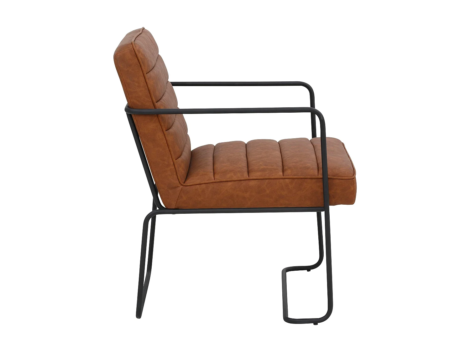 Panama | Fauteuil en PU vintage cognac
