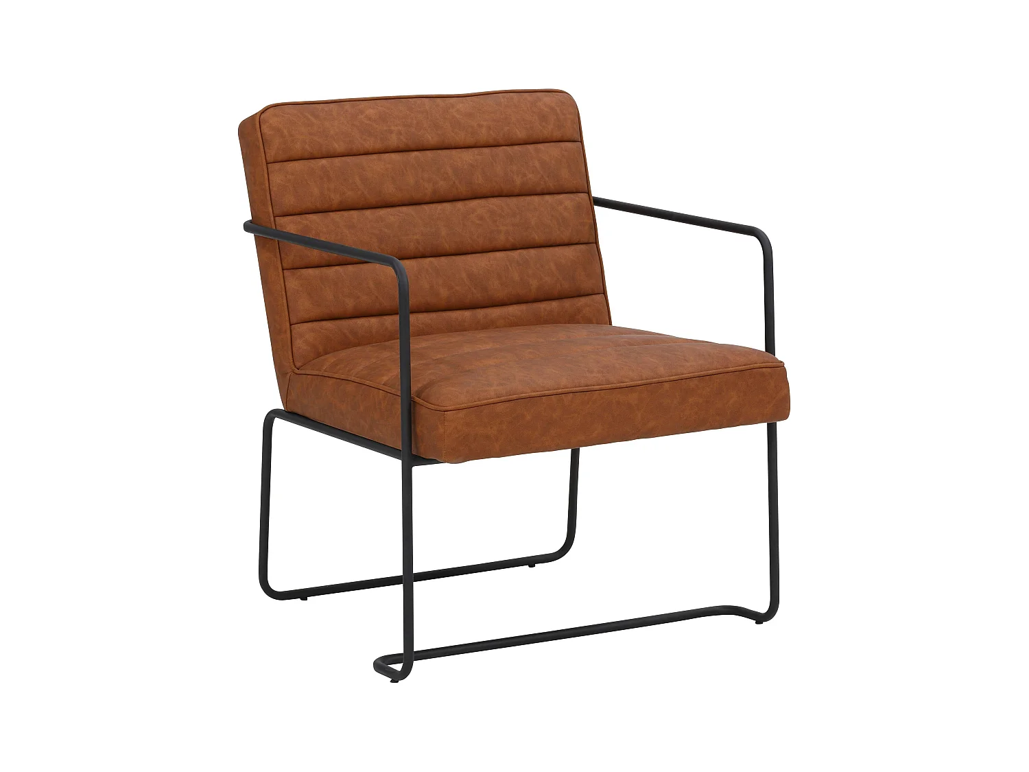 Panama | Fauteuil en PU vintage cognac