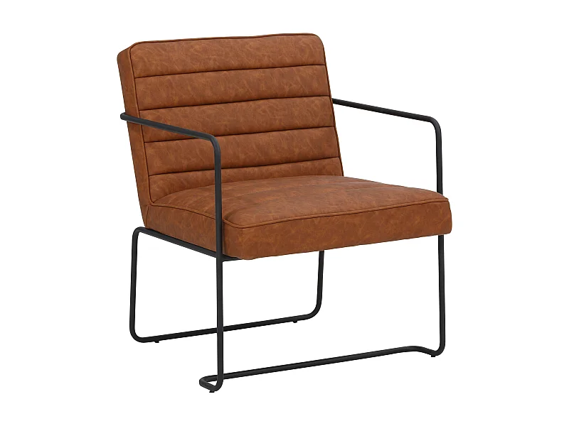 Panama | Fauteuil en PU vintage cognac