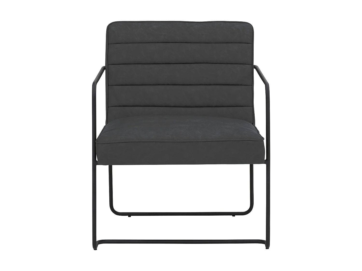 Panama | Fauteuil en PU gris foncé