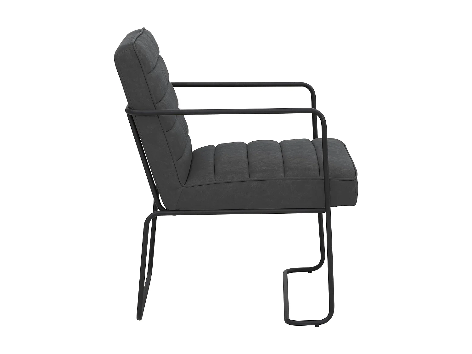 Panama | Fauteuil en PU gris foncé