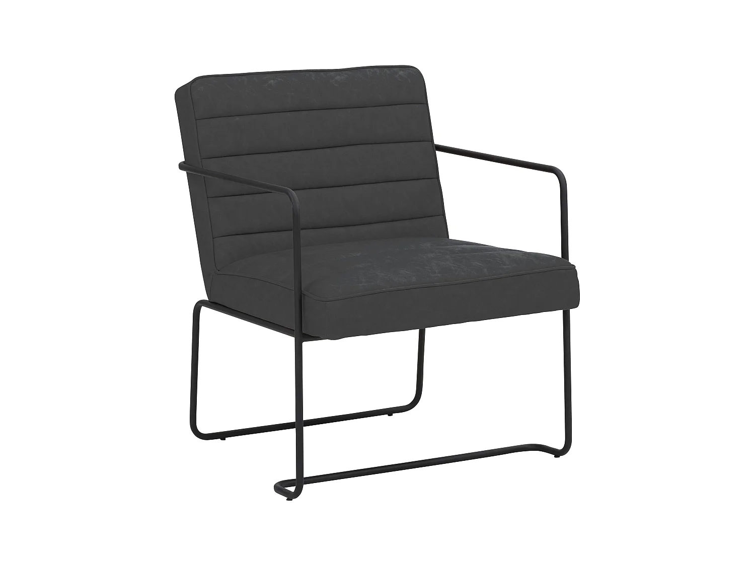 Panama | Fauteuil en PU gris foncé