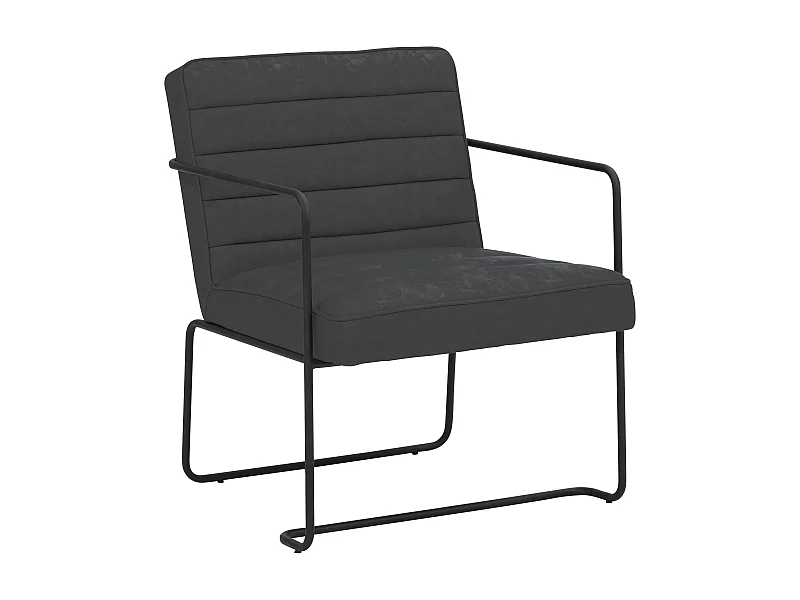 Panama | Fauteuil en PU gris foncé