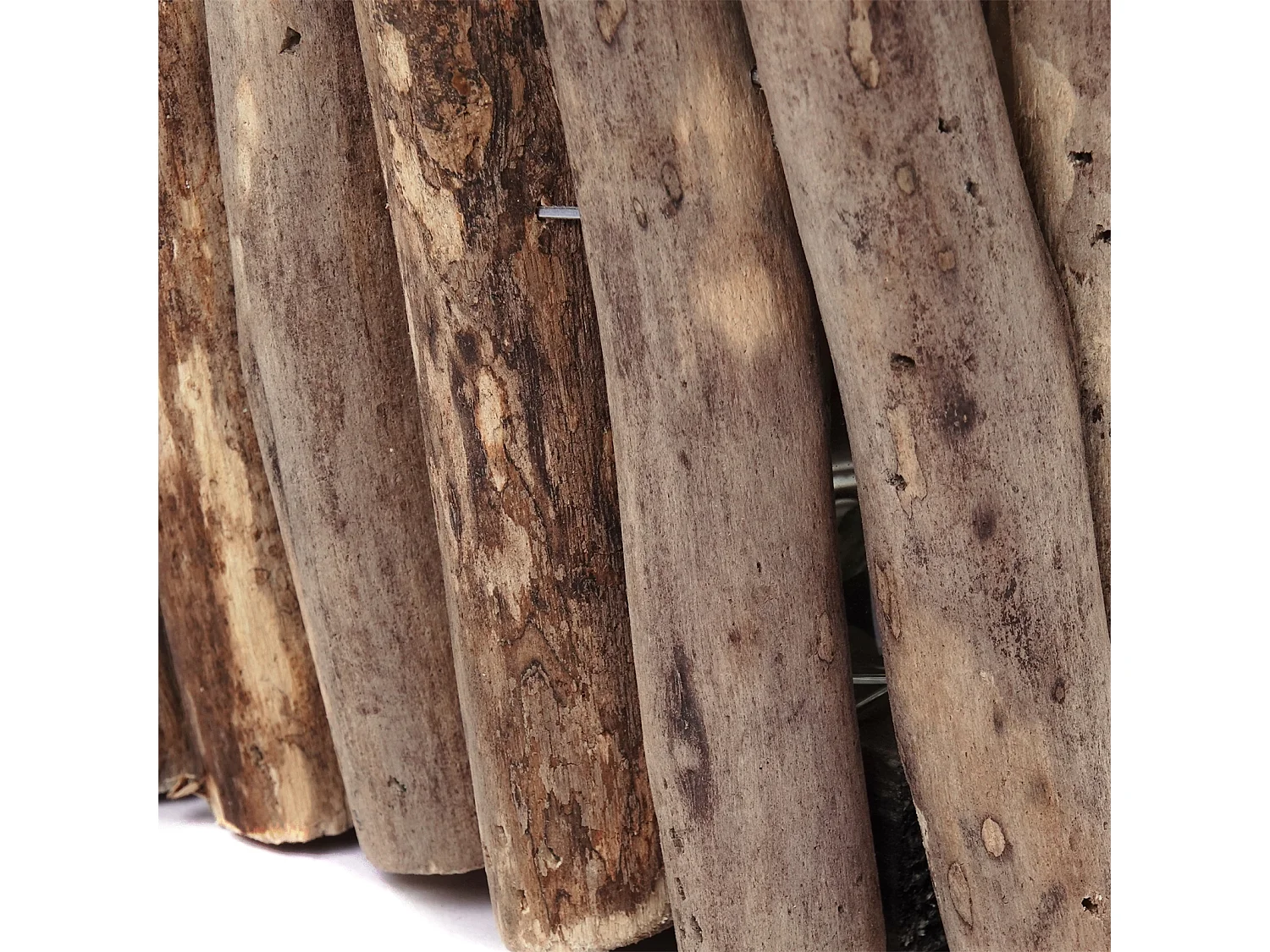 VASE Yela 35x18x11 cm, bois flotté, 3 verres couleurs naturelles