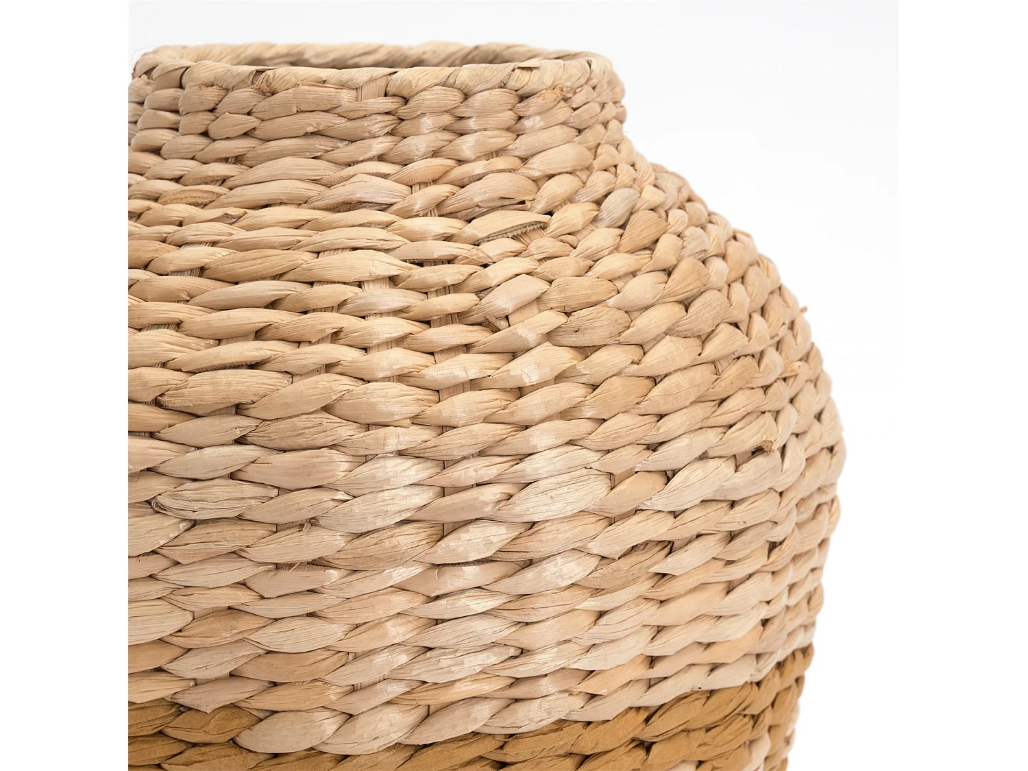 VASE Le Caire 32 cm, paille tressée nature-jaune