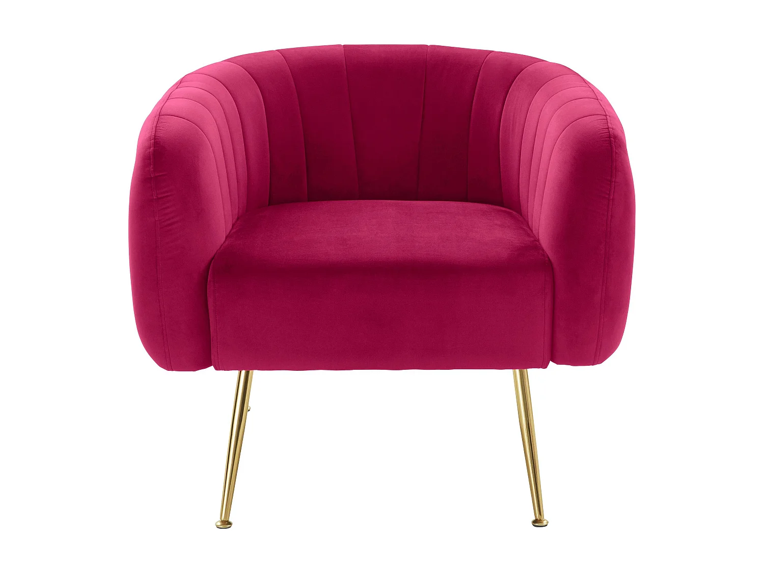 Mario | Fauteuil en velours/jambes dorées rouge