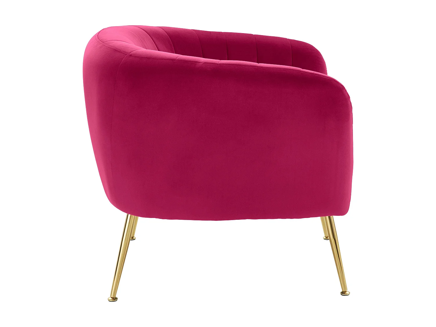 Mario | Fauteuil en velours/jambes dorées rouge