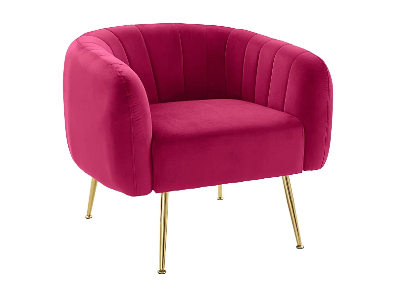 Mario | Fauteuil en velours/jambes dorées rouge