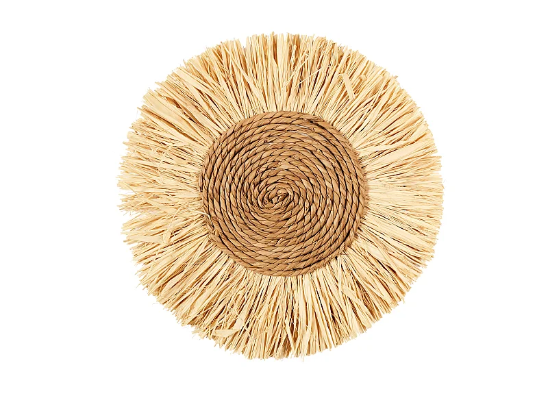 Décoration Murale Ronde "Mirage" 37cm Naturel