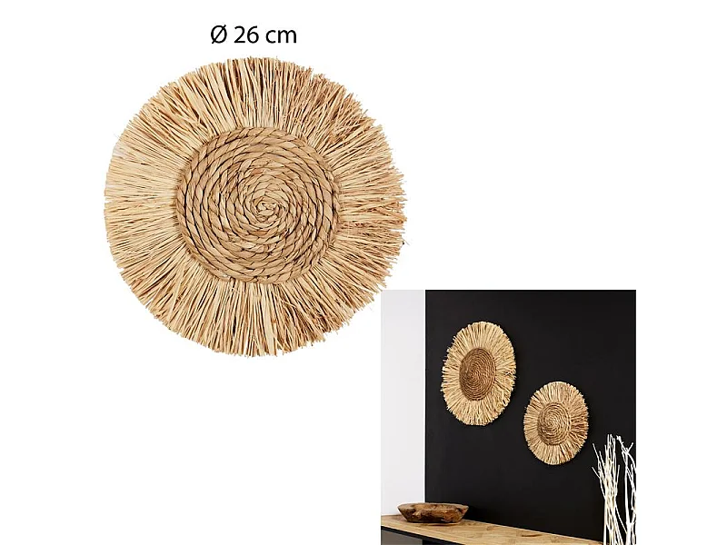 Décoration Murale Ronde "Mirage" 26cm Naturel