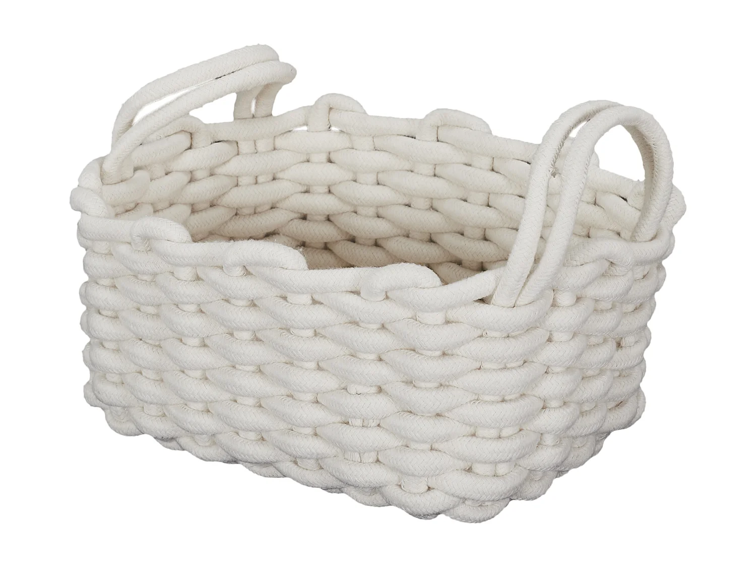 Lot de 3 Paniers de Rangement "Tricot" 45cm Blanc