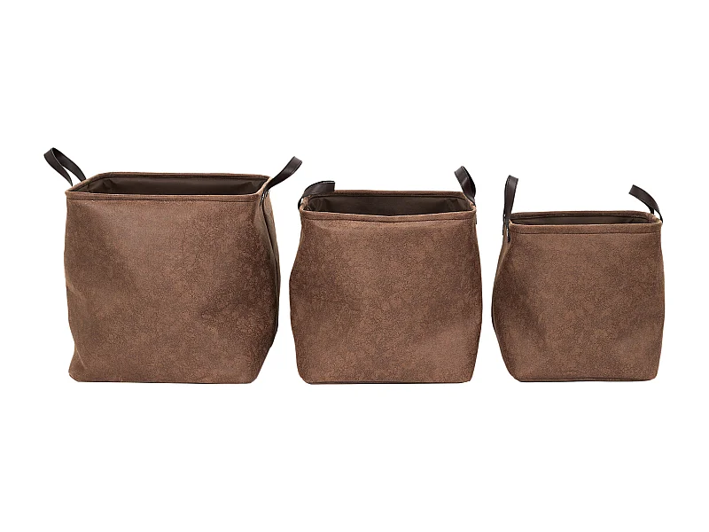 Lot de 3 Paniers de Rangement "Avida" 36cm Marron