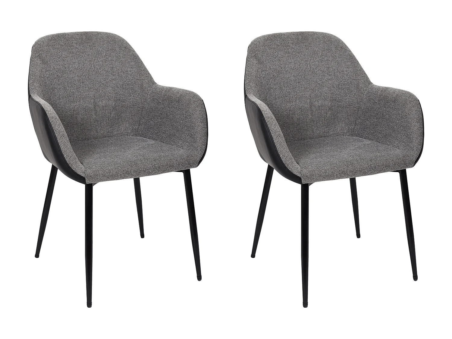 Fauteuil Memphis Gris et Noir Confortable en Tissu Polyester avec Pieds en Métal