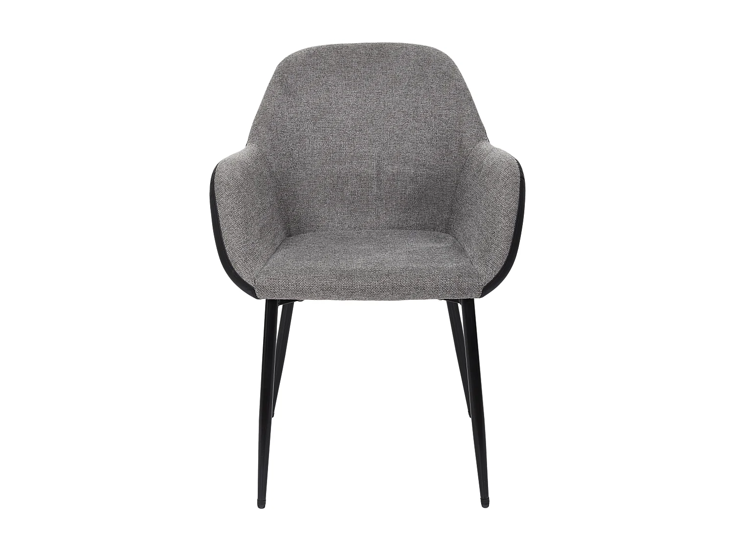 Fauteuil Memphis Gris et Noir Confortable en Tissu Polyester avec Pieds en Métal