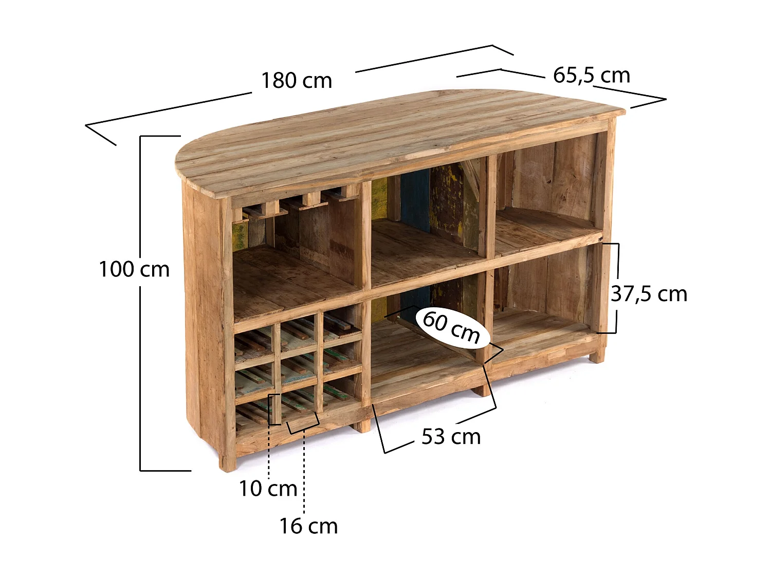 BARSCHRANK Circulo Massivholz naturfarben