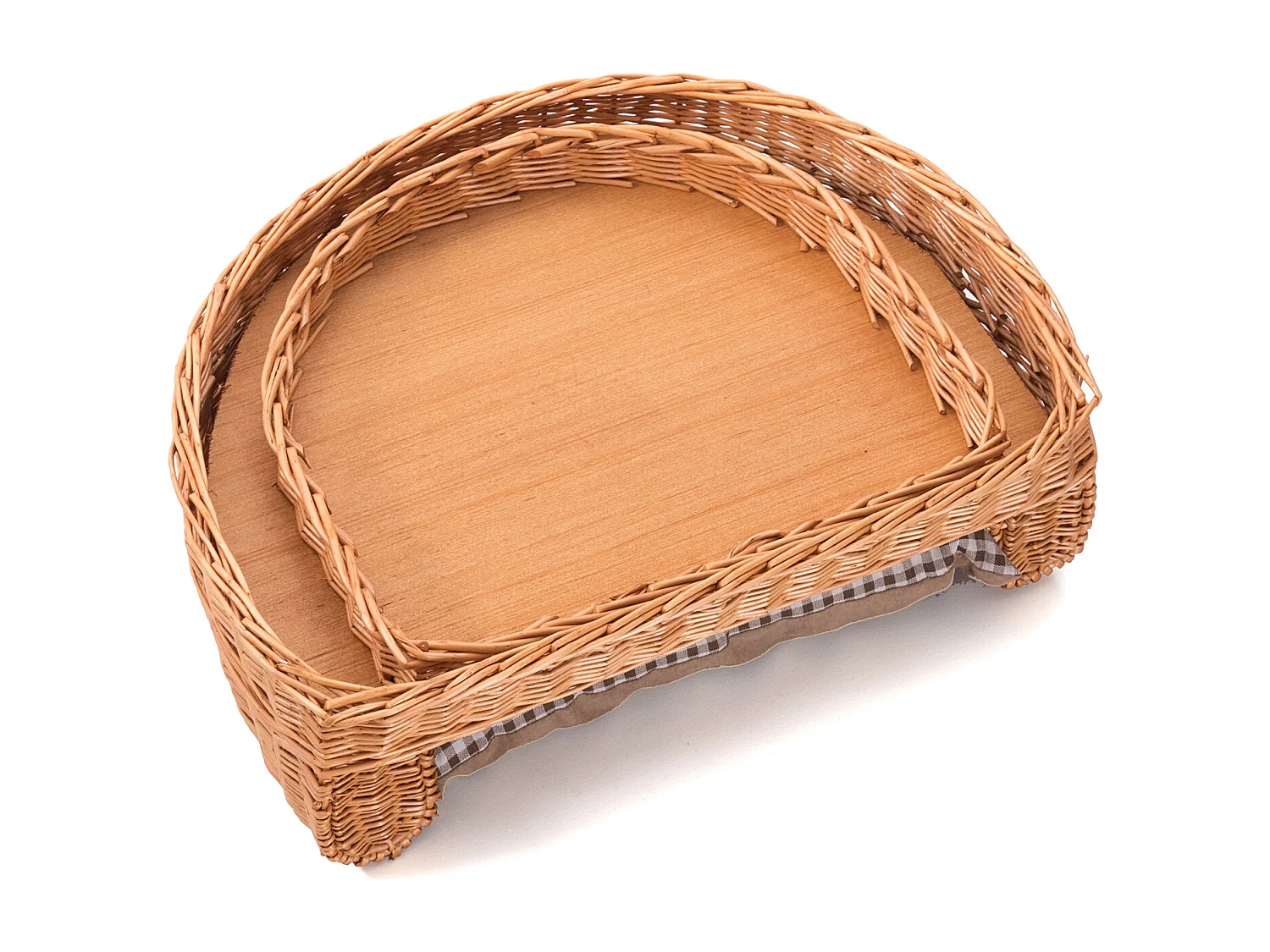 LIT POUR CHIEN Prince 64x43cm, osier tressé, avec coussin marron