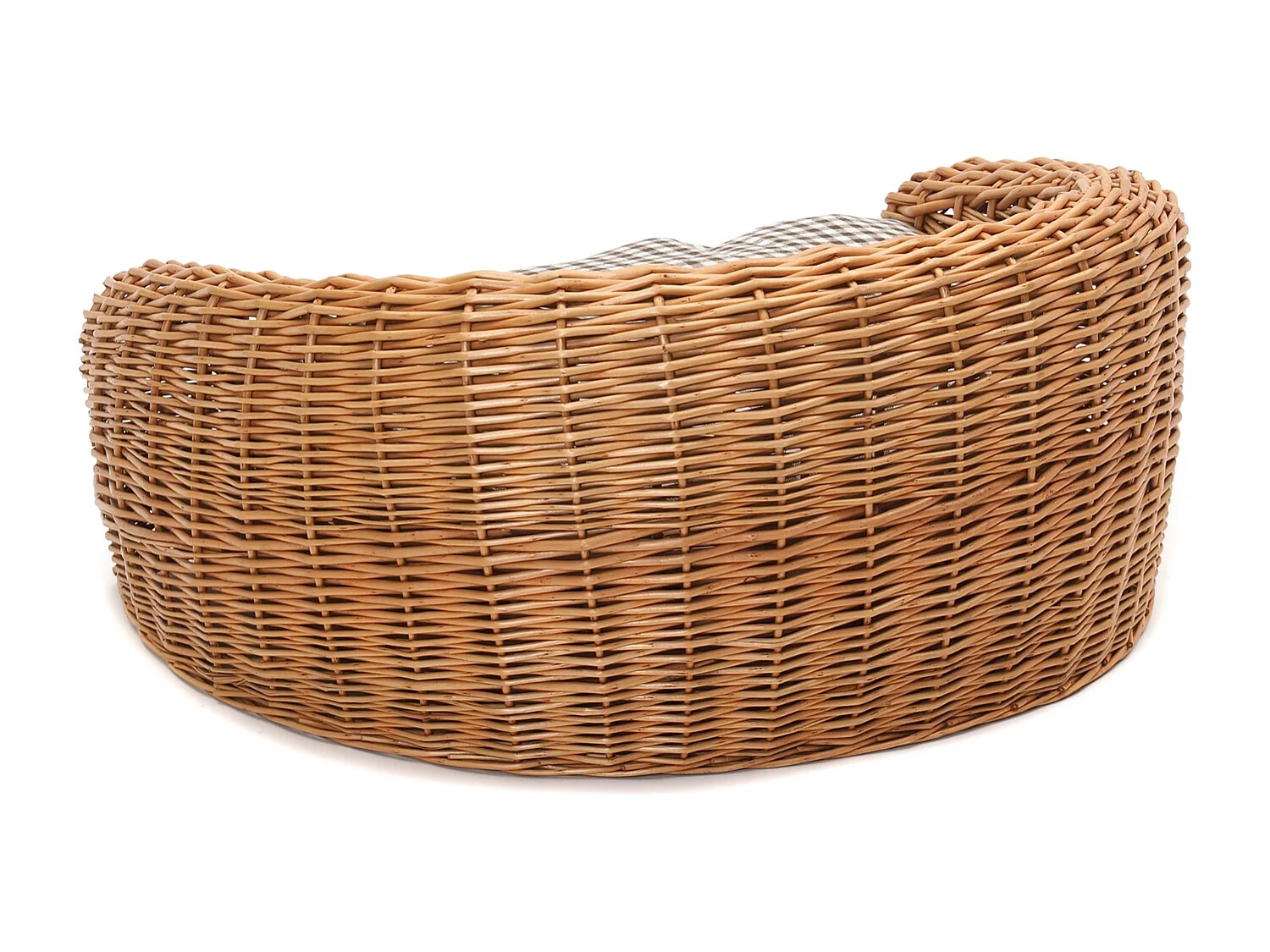 LIT POUR CHIEN Prince 64x43cm, osier tressé, avec coussin marron