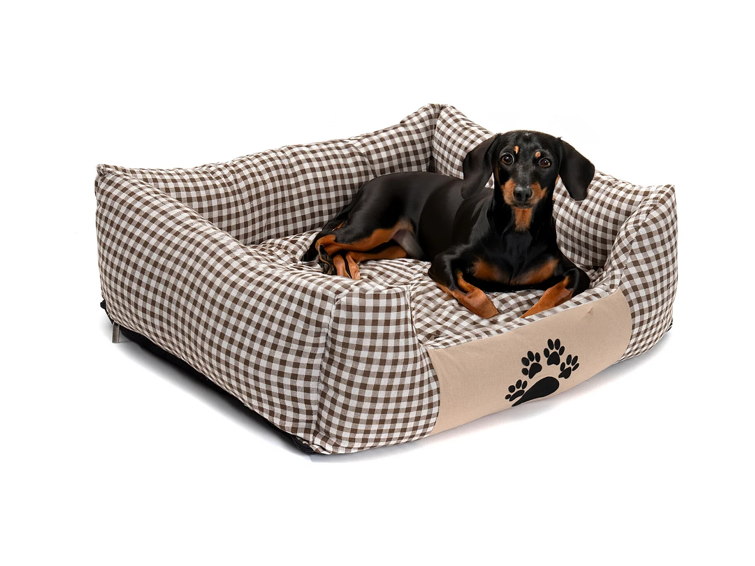LIT POUR CHIEN Rocky 67 cm, tissu, à carreaux