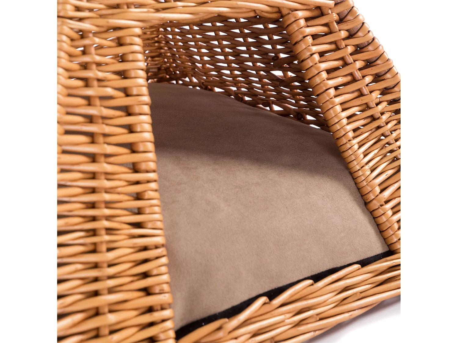 KATZENHÖHLE MIA Weide, Zeltform, mit waschbarem Kissen  hellbraun