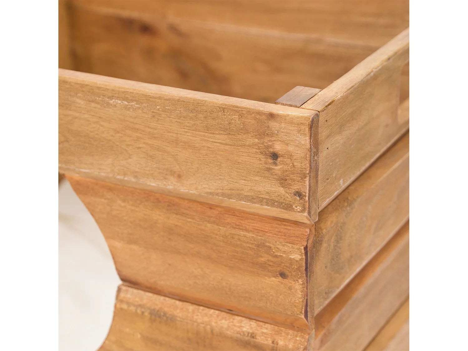 KATZENHÖHLEN-SET Kitty 3-teilig Mahagoni Massivholz, stapelbar naturfarben