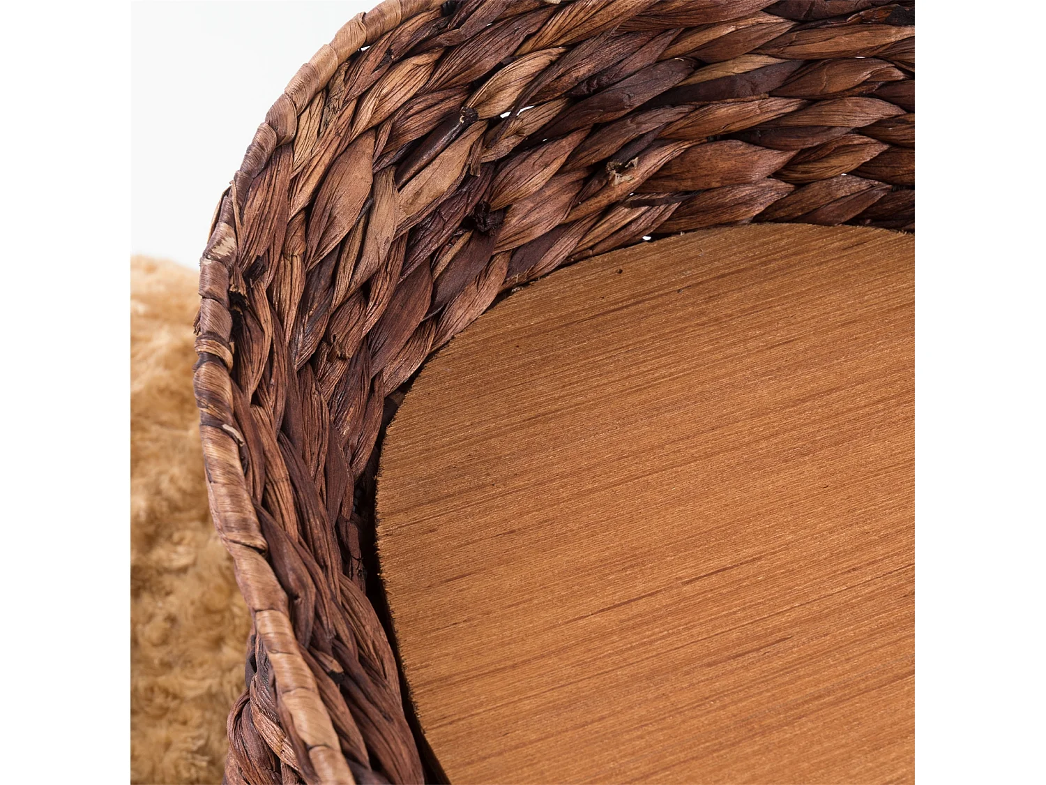 CAVERNE À CHATS Minka Jacinthe d'eau, 54 cm, avec coussin marron