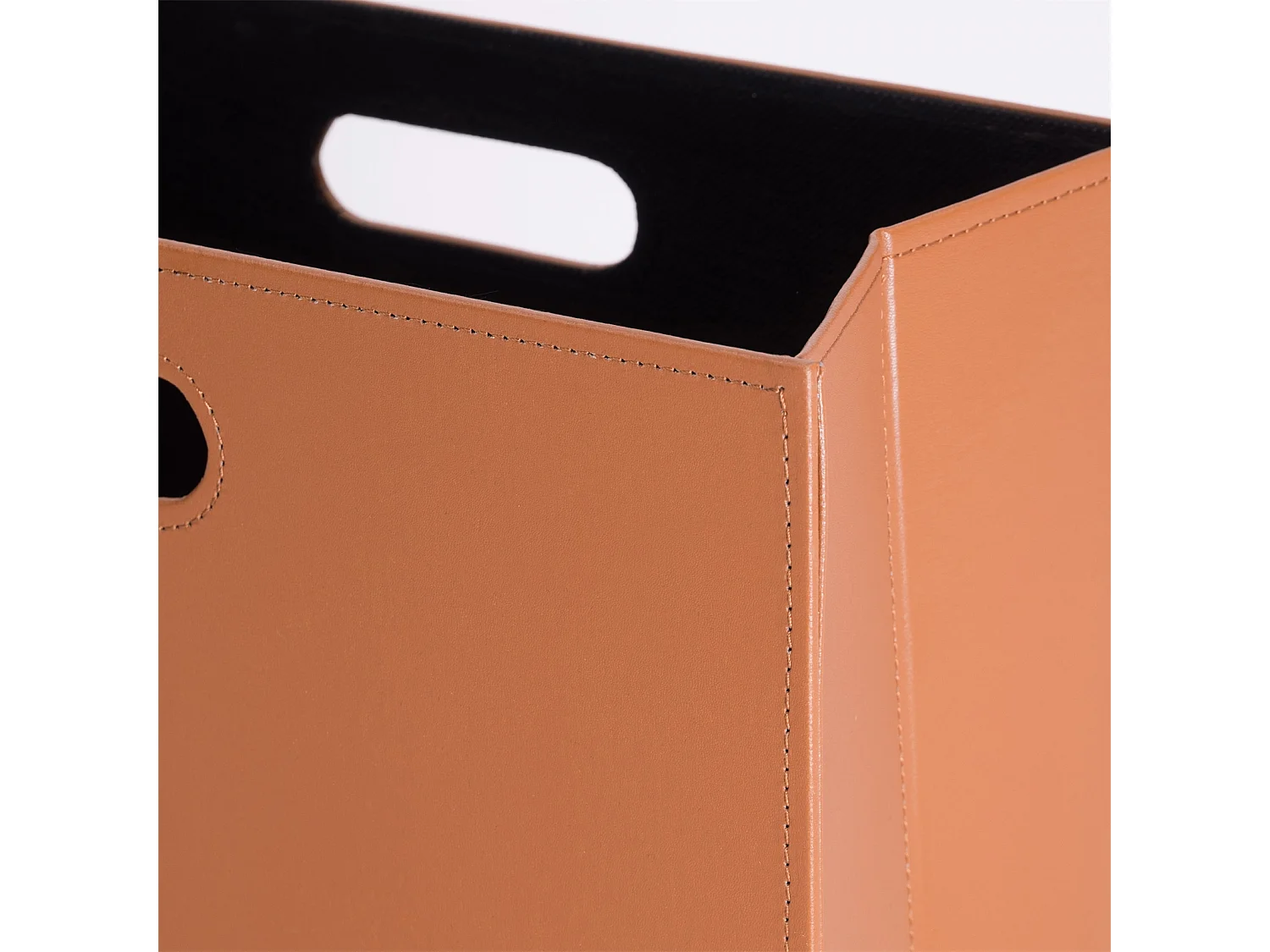 PANIER À JOURNAUX Affaires Similicuir, pliable couleur cognac