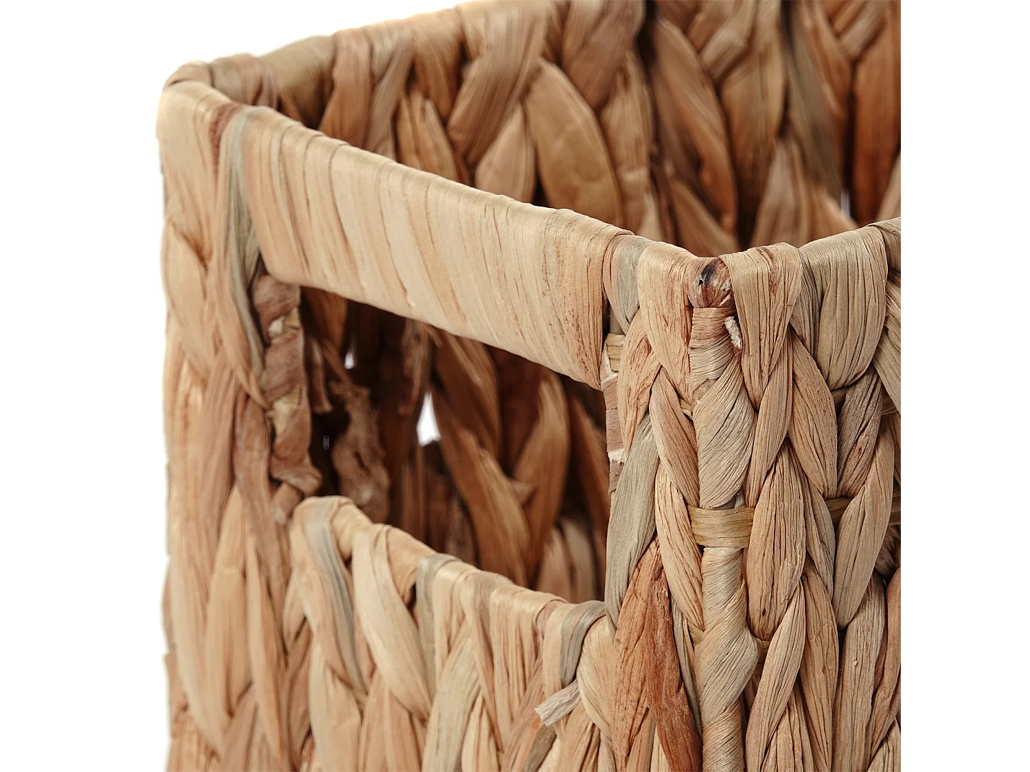 PANIER À JOURNAUX Talia Jacinthe d'eau tressée couleurs naturelles