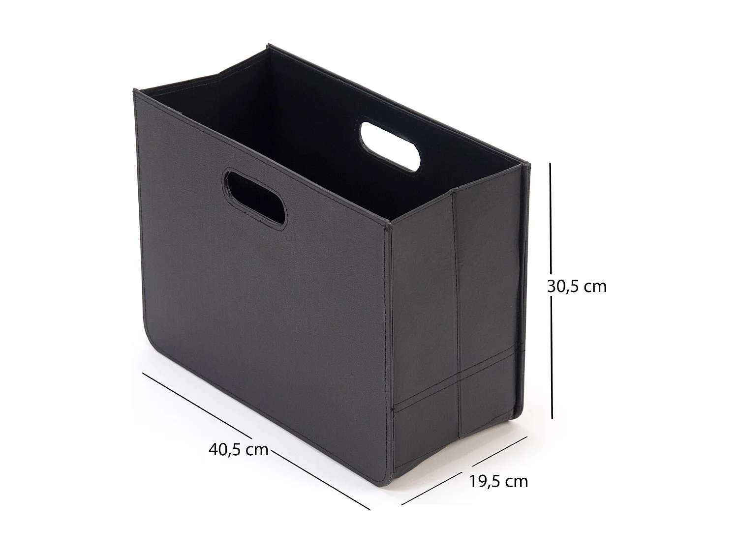 ZEITUNGSKORB Business Kunstleder, faltbar schwarz