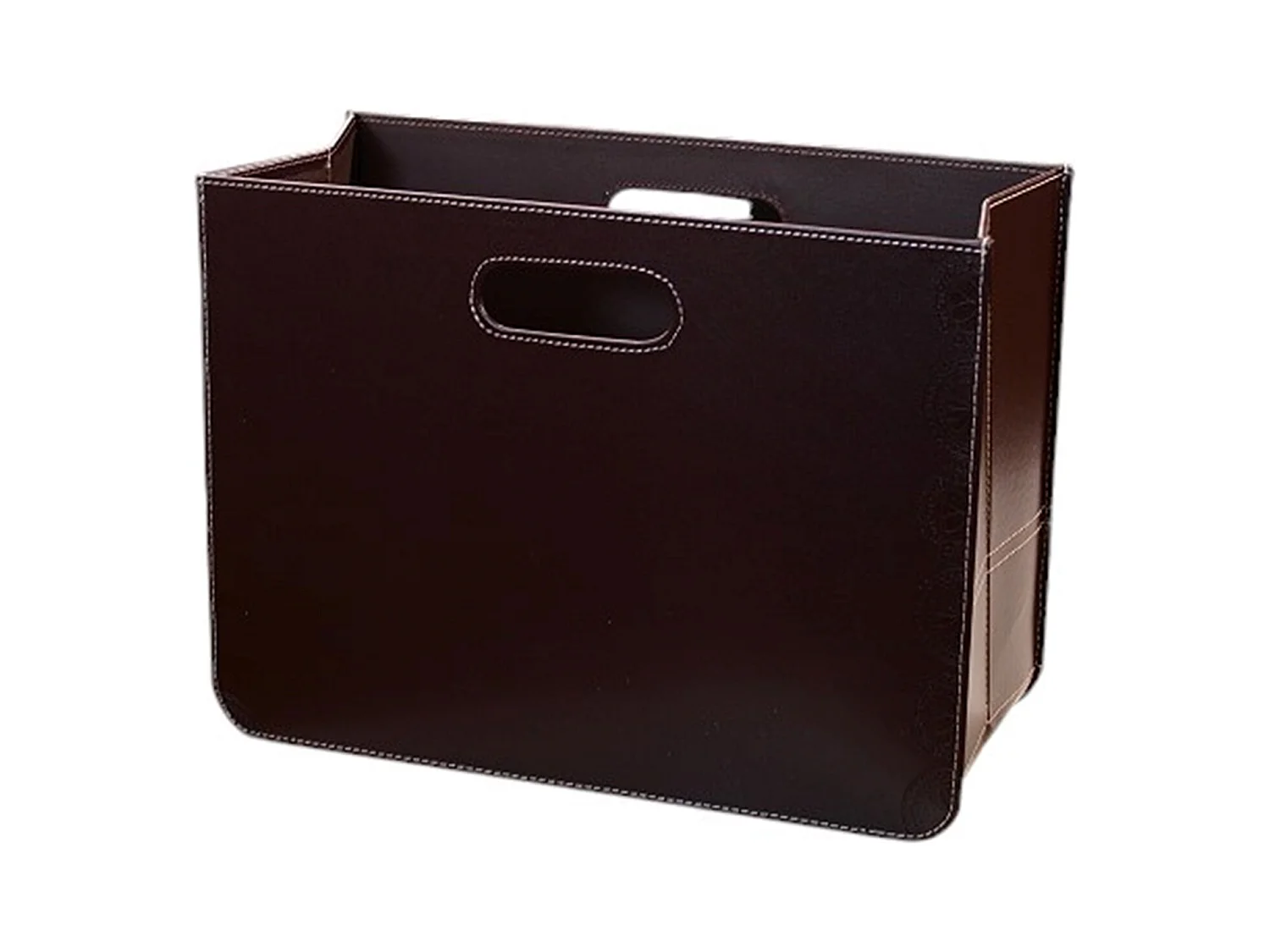 PANIER À JOURNAUX Affaires cuir synthétique Brun