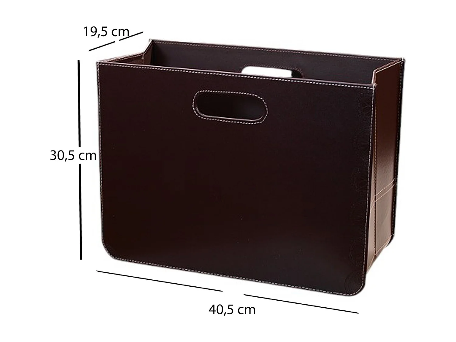 PANIER À JOURNAUX Affaires cuir synthétique Brun