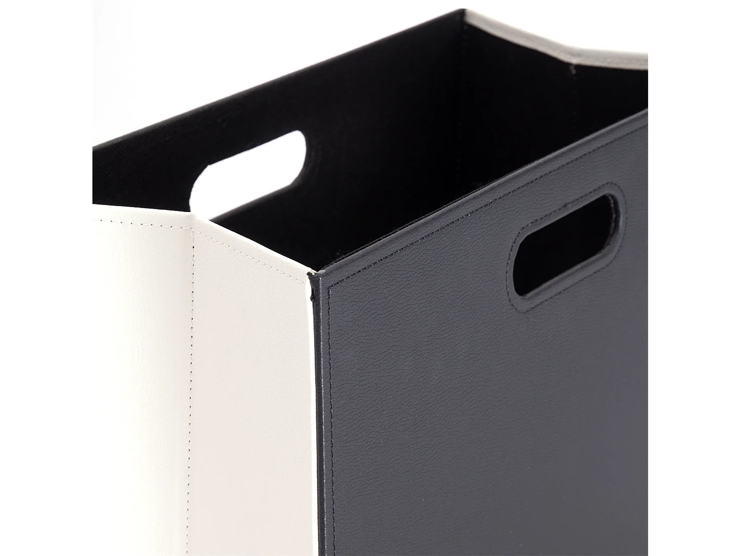 ZEITUNGSSTÄNDER Business Kunstleder, faltbar  schwarz-weiß