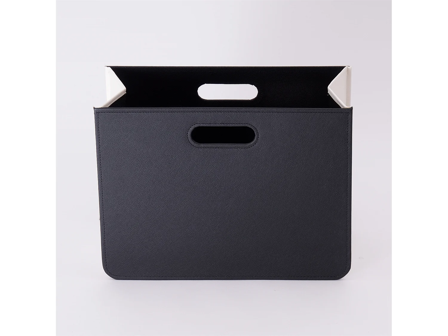 ZEITUNGSSTÄNDER Business Kunstleder, faltbar  schwarz-weiß