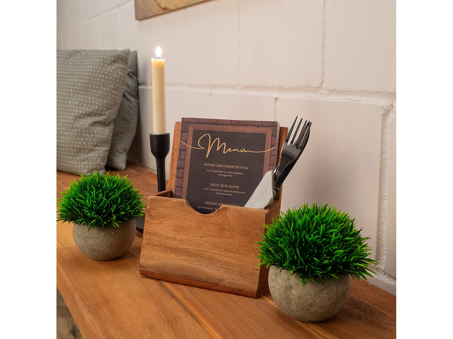 ORGANIZER Mika Mahagoni Massivholz, passend bis DIN A5 Größe naturfarben