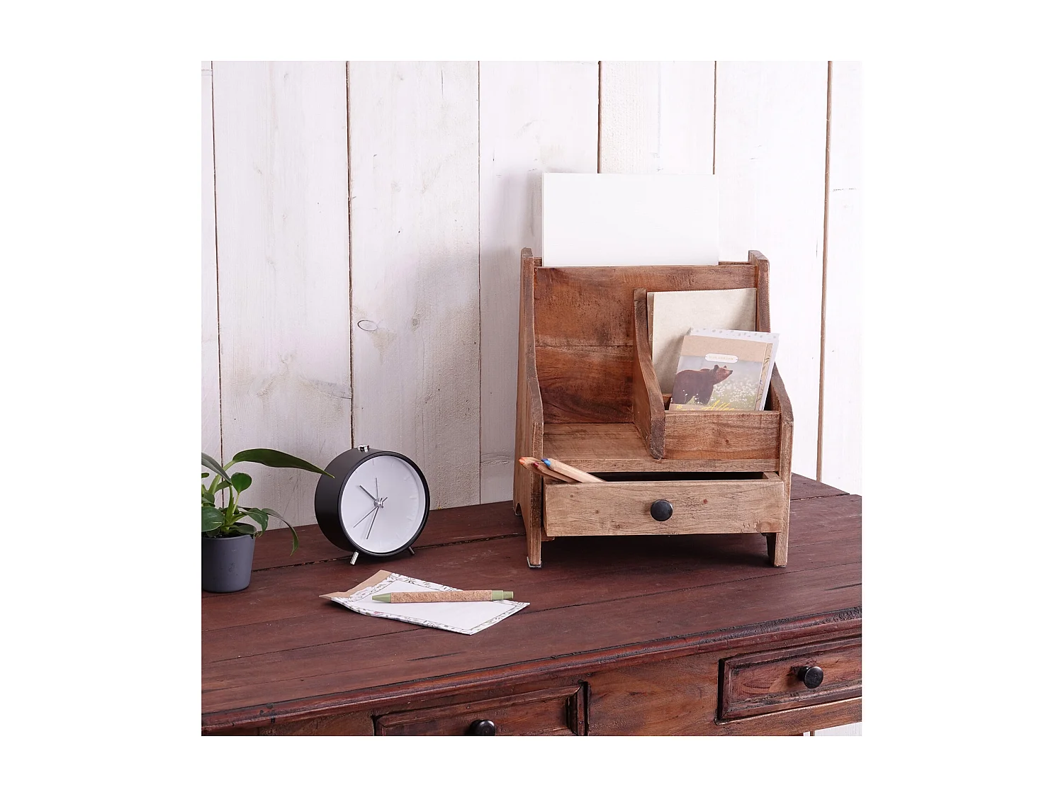 ORGANIZER  College Mahagoni Massivolz, mit Schublade naturfarben