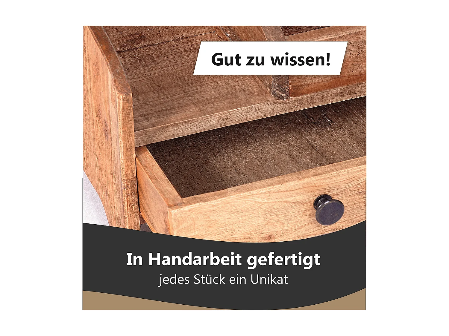 ORGANIZER  College Mahagoni Massivolz, mit Schublade naturfarben