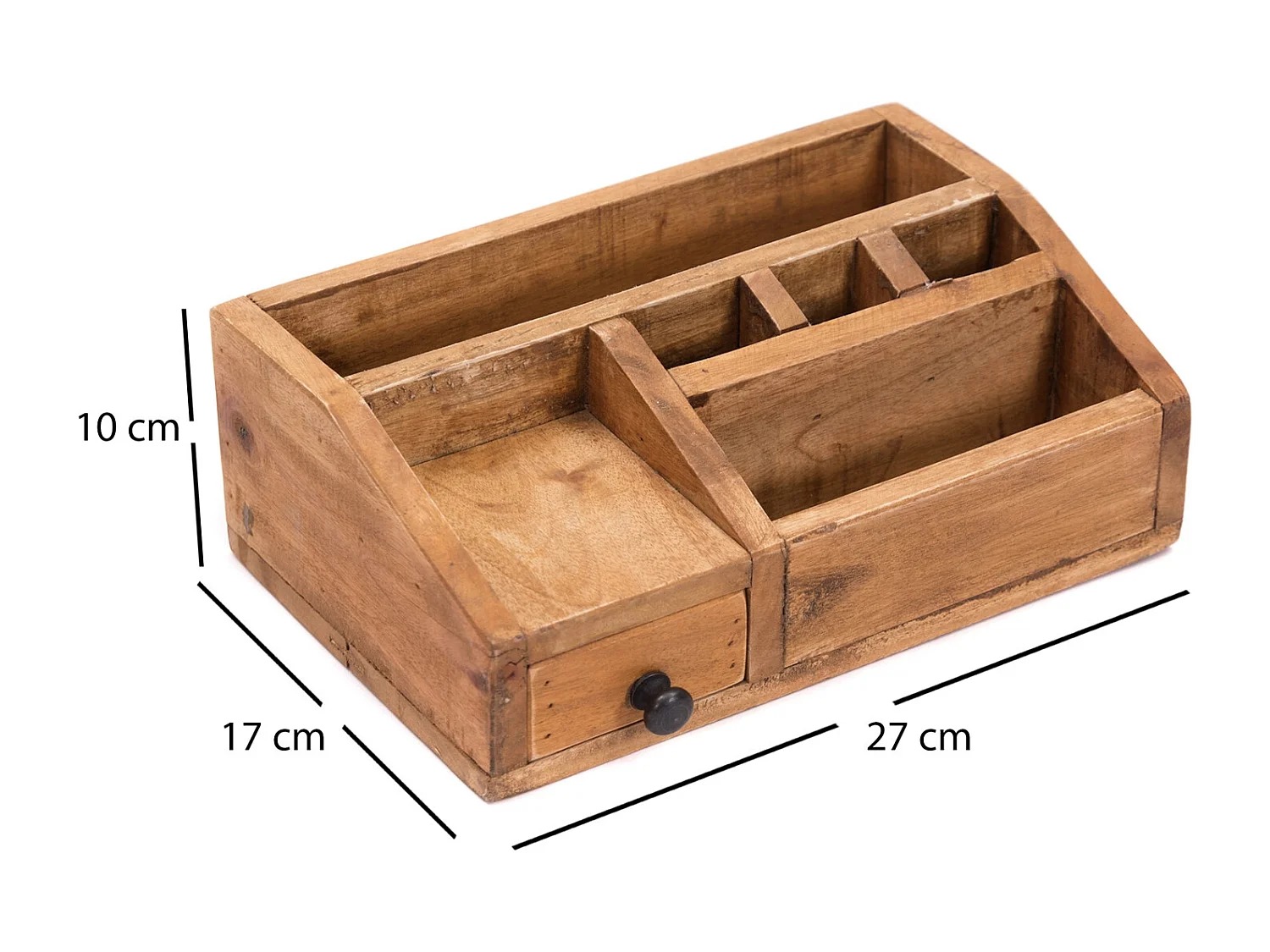 ORGANIZER Study Mahagoni Massivholz, 5 Fächer mit Schublade naturfarben