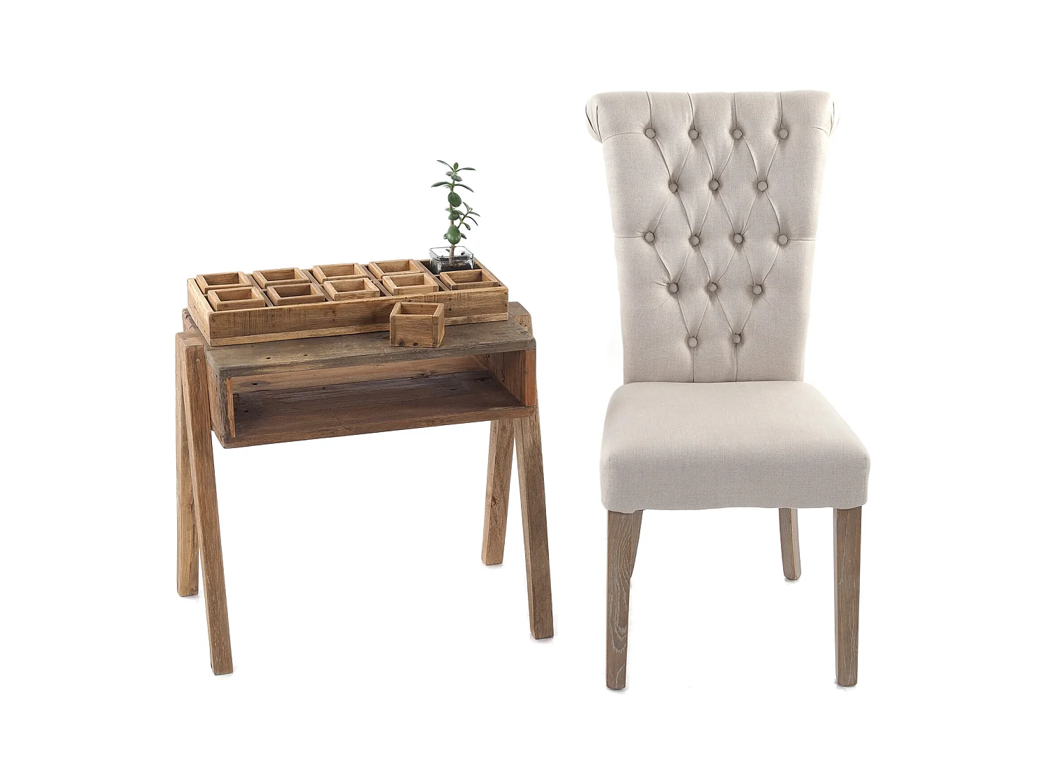 ENSEMBLE DE CAISSES Cubo II 7 pièces. Bois massif