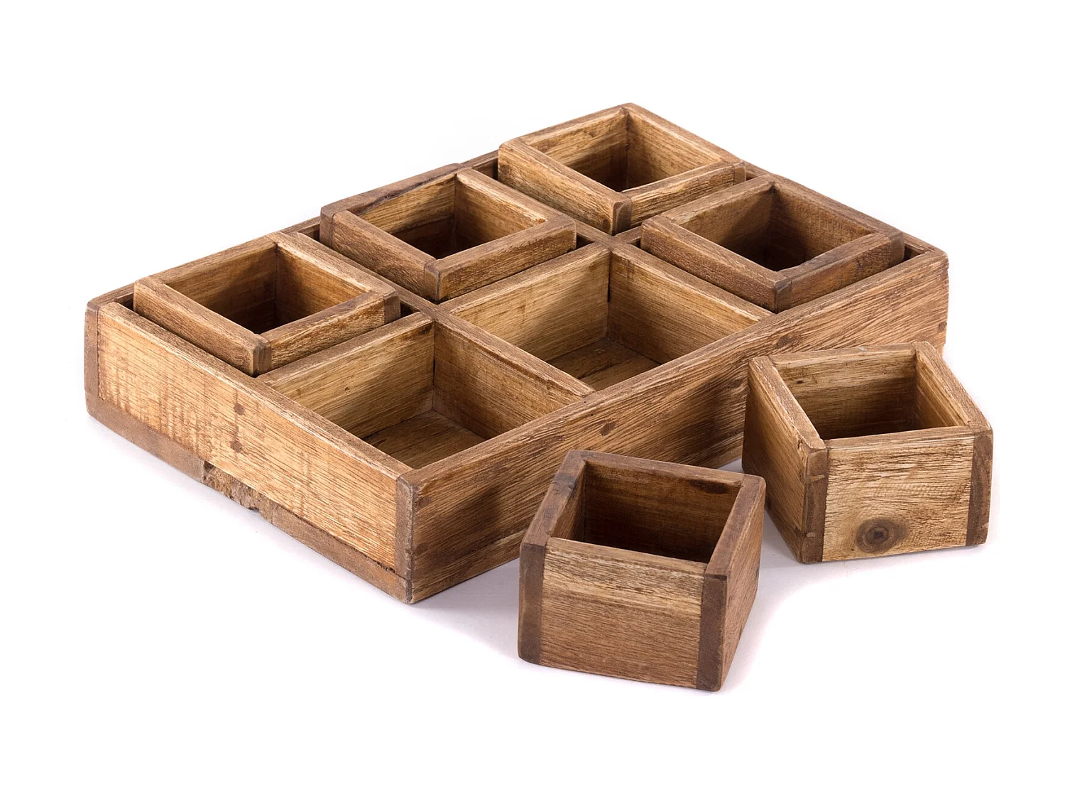 KISTEN-SET Cubo II 7-tlg. Massivholz