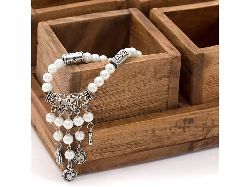 ENSEMBLE DE CAISSES Cubo 5 pièces. Bois massif 01 natur-vintage