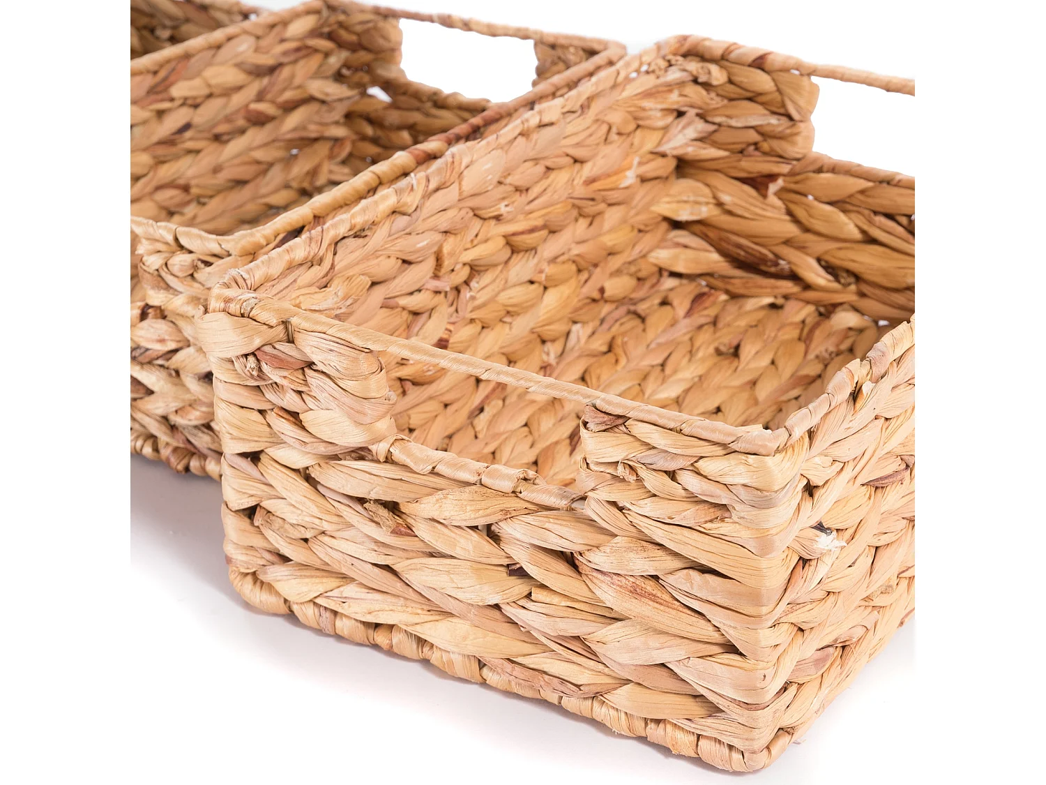 AUFBEWAHRUNGSBOX-SET Cesto II 4-teilig Wasserhyazinthe geflochten, 4 verschiedene Größen naturfarben